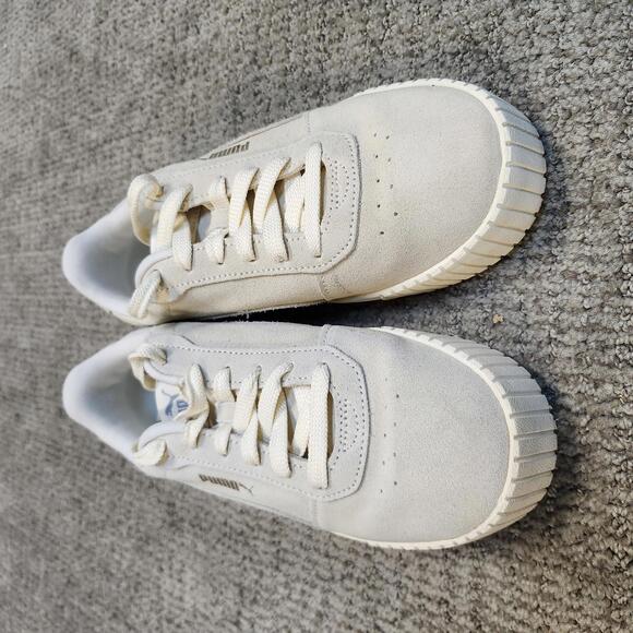 Puma Carina Sneakers 2.0 Ivory Lace Up Suede Women's Size 8 - Picture 11 of 12